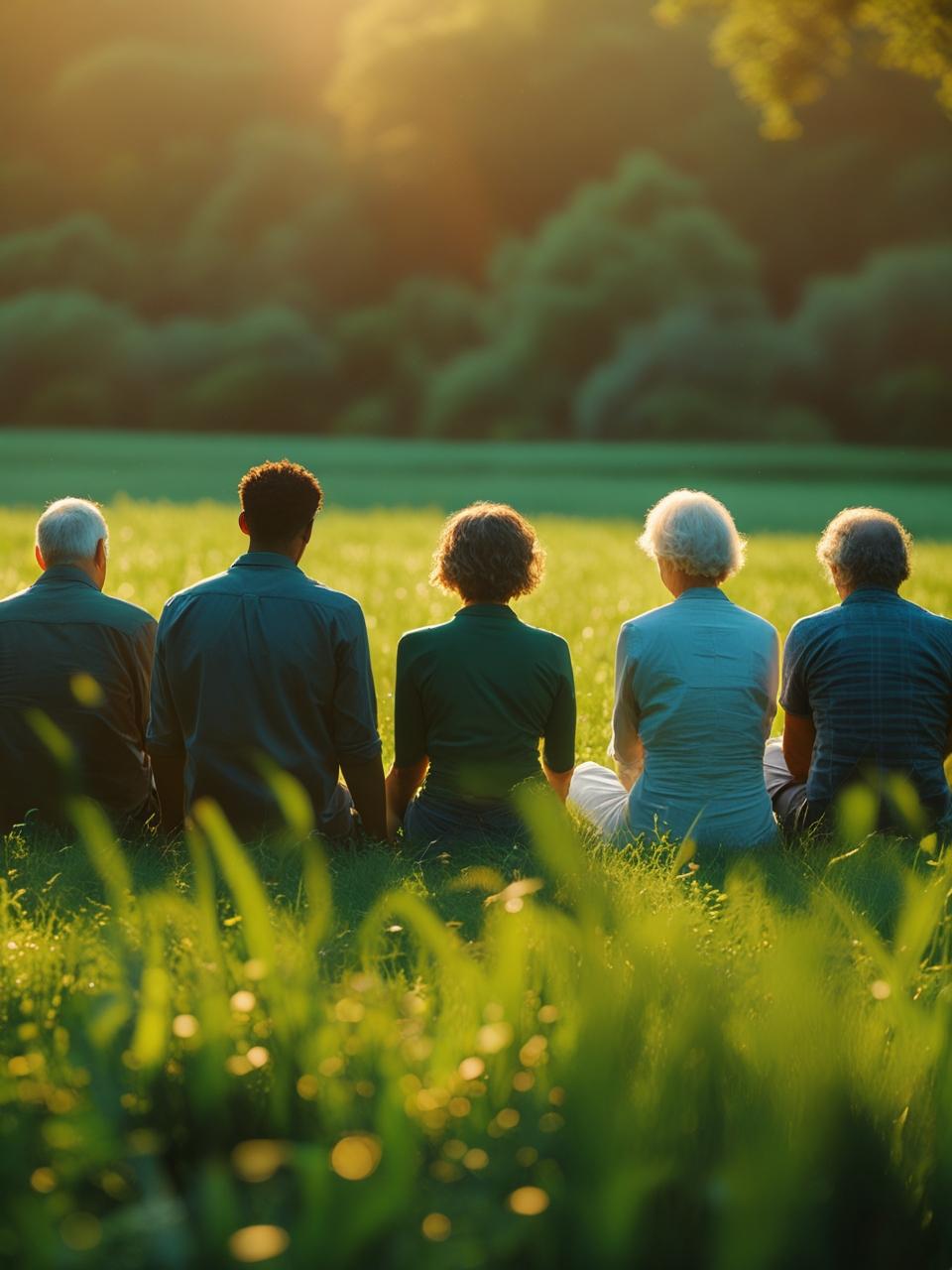 Menschen auf einer Wiese Mission