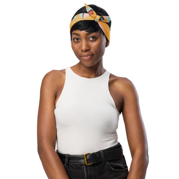 Statement Bandana – Vielseitiges Accessoire für Mensch & Hund aus recyceltem Polyester, gelb – Bild 6
