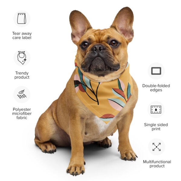 Statement Bandana – Vielseitiges Accessoire für Mensch & Hund aus recyceltem Polyester, gelb – Bild 4