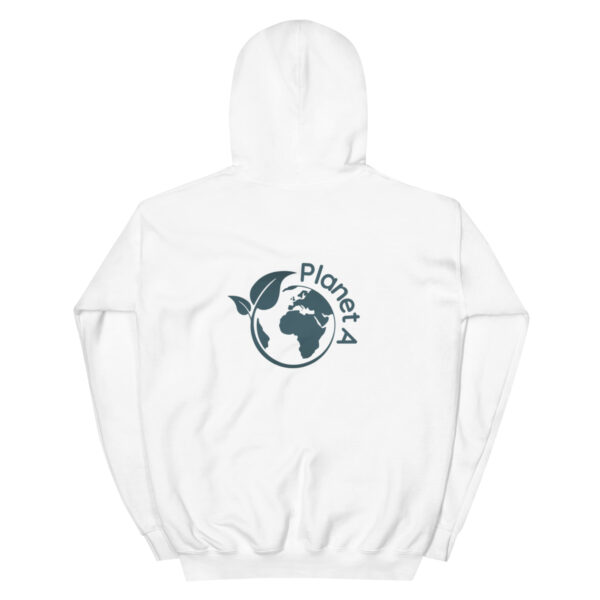 nisex Hoodie mit „Planet A“-Design in Grün, Weltkugel-Blattmotiv, kuscheliger Bio-Kapuzenpullover für Alltag & Freizeit