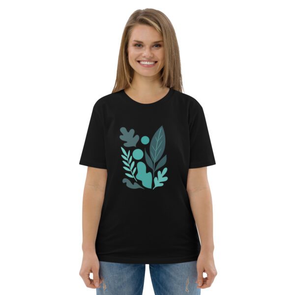 Statement Shirt mit abstraktem Blattmotiv - Bio-Baumwolle Unisex XS- 3XL