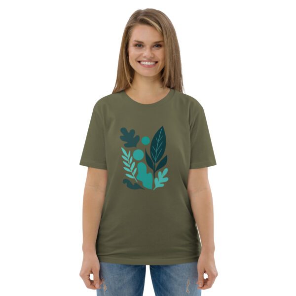 Statement Shirt mit abstraktem Blattmotiv - Bio-Baumwolle Unisex XS- 3XL – Bild 17