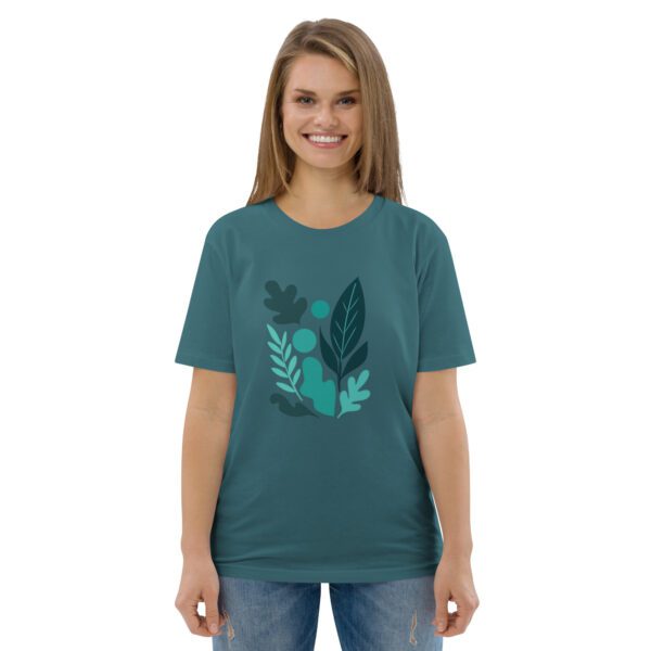Statement Shirt mit abstraktem Blattmotiv - Bio-Baumwolle Unisex XS- 3XL – Bild 9