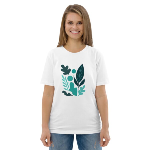 Statement Shirt mit abstraktem Blattmotiv - Bio-Baumwolle Unisex XS- 3XL – Bild 25
