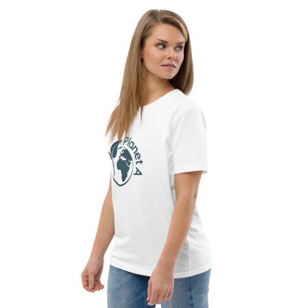 Planet A – Unisex Bio-T-Shirt mit Welt- und Blattmotiv – Bild 5