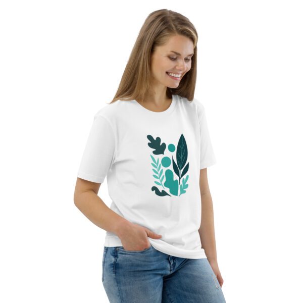 Statement Shirt mit abstraktem Blattmotiv - Bio-Baumwolle Unisex XS- 3XL – Bild 30