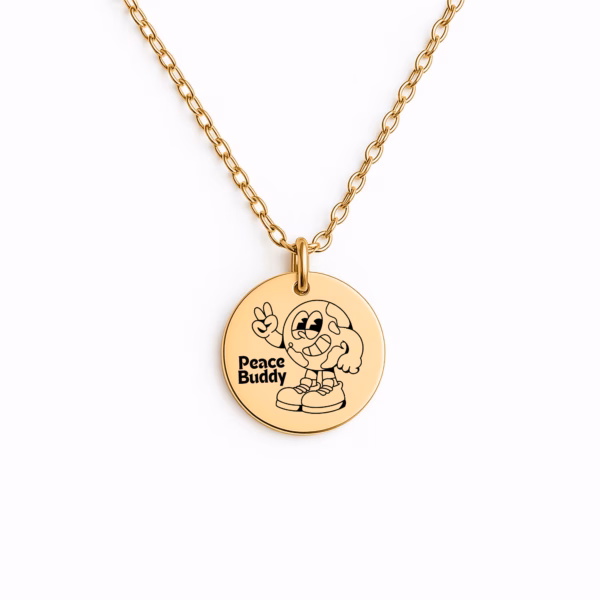 Personalisierte Kette „Peace Buddy“ – Retro-Cartoon Schmuck für Harmonie und Nachhaltigkeit – Bild 10