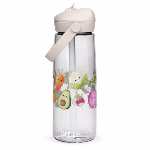 Kinder-Trinkflasche mit buntem Aquarell-Gemüse – Nachhaltig, praktisch und spielerisch für kleine Umwelthelden – Bild 6