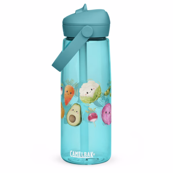 Kinder-Trinkflasche mit buntem Aquarell-Gemüse – Nachhaltig, praktisch und spielerisch für kleine Umwelthelden – Bild 5