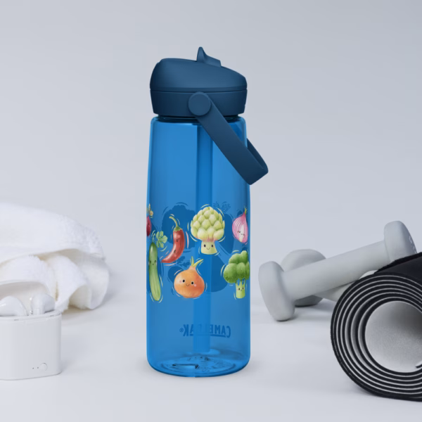 Kinder-Trinkflasche mit buntem Aquarell-Gemüse – Nachhaltig, praktisch und spielerisch für kleine Umwelthelden – Bild 9