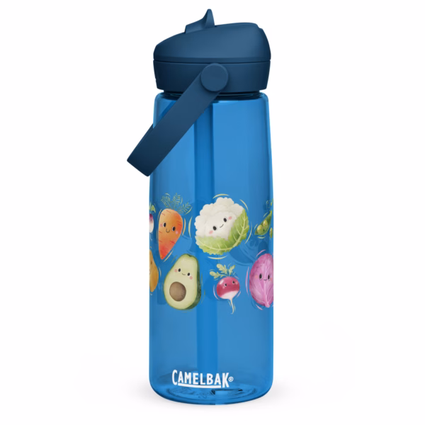 Kinder-Trinkflasche mit buntem Aquarell-Gemüse – Nachhaltig, praktisch und spielerisch für kleine Umwelthelden – Bild 2